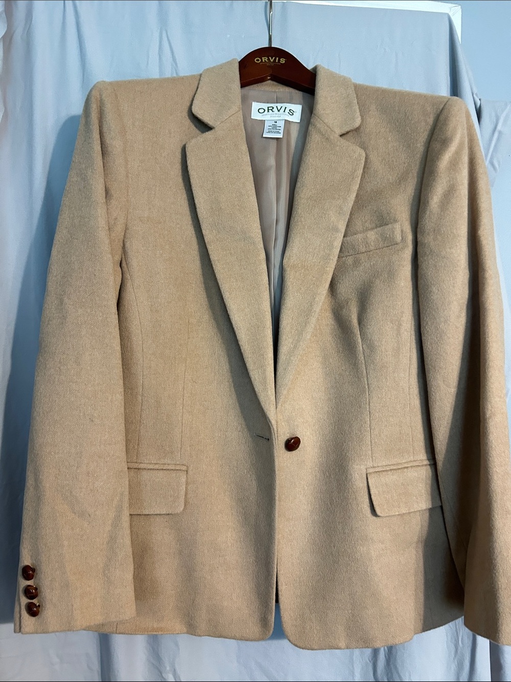 Orvis Tan Wool Single-Button Blazer